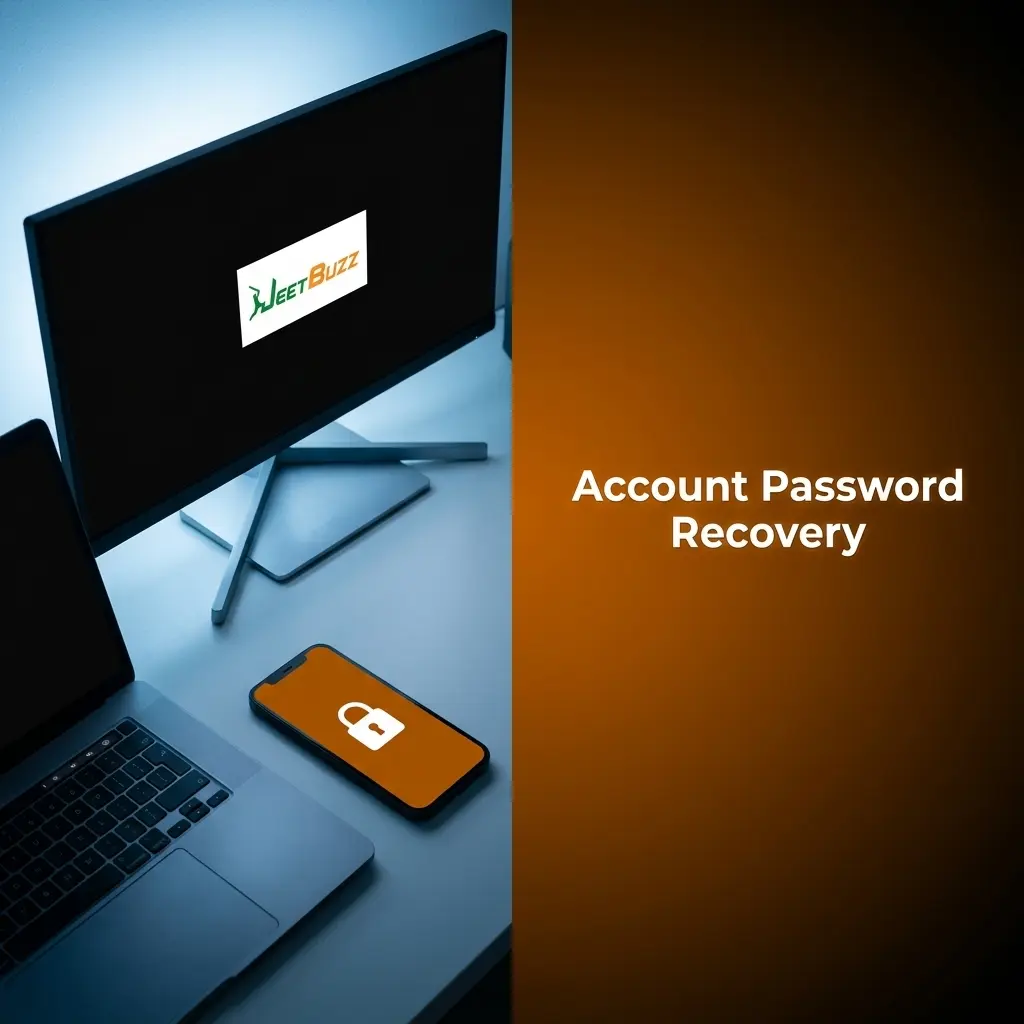 Jeetbuzz account password recovery steps showing forgot password link, OTP verification, and new password creation process