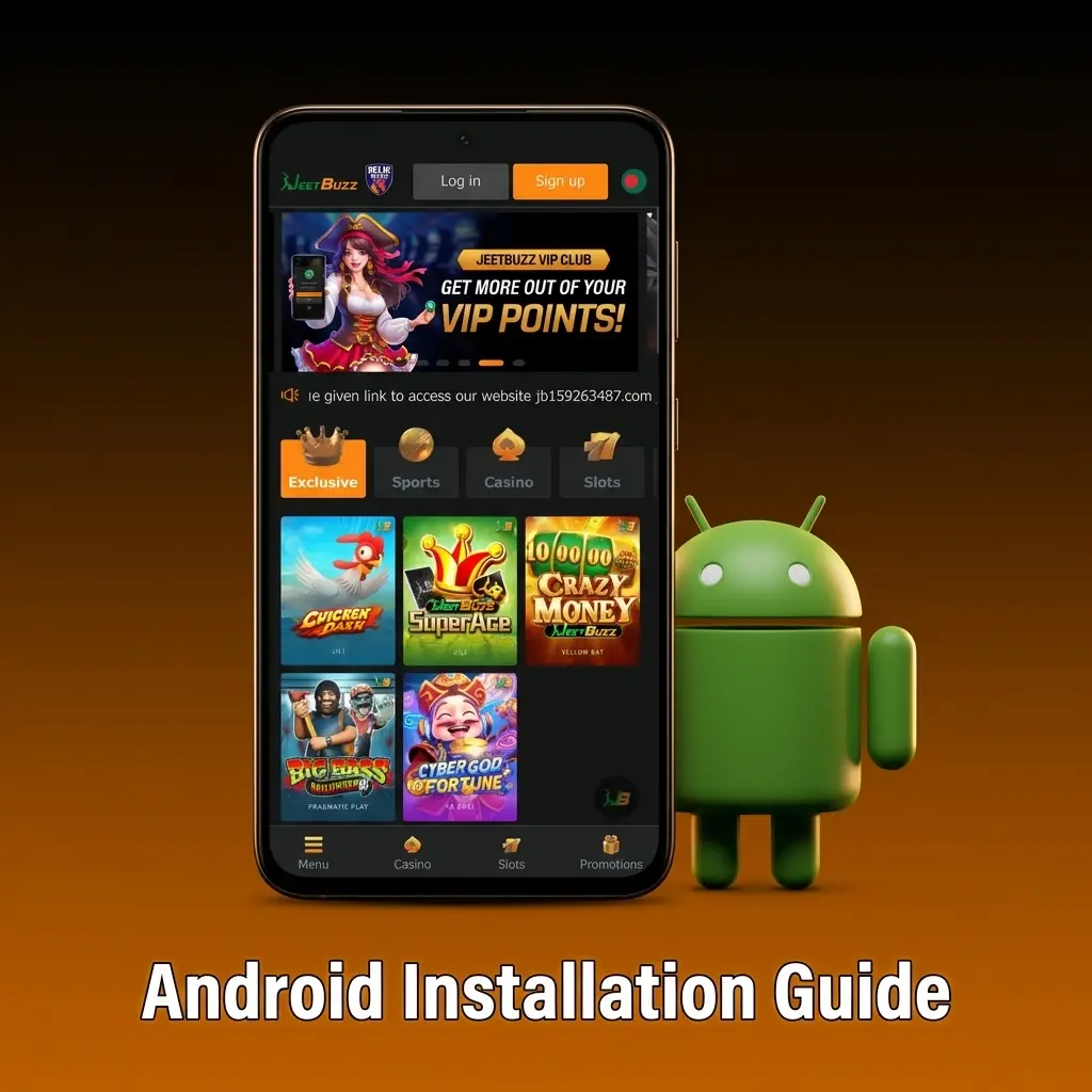Jeetbuzz Android APK installation guide showing step-by-step esports betting app setup on mobile device