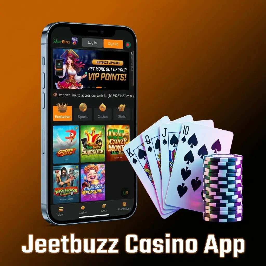Jeetbuzz casino app interface showing live casino tables, slots, and table games from Evolution, Pragmatic Play, and Spribe