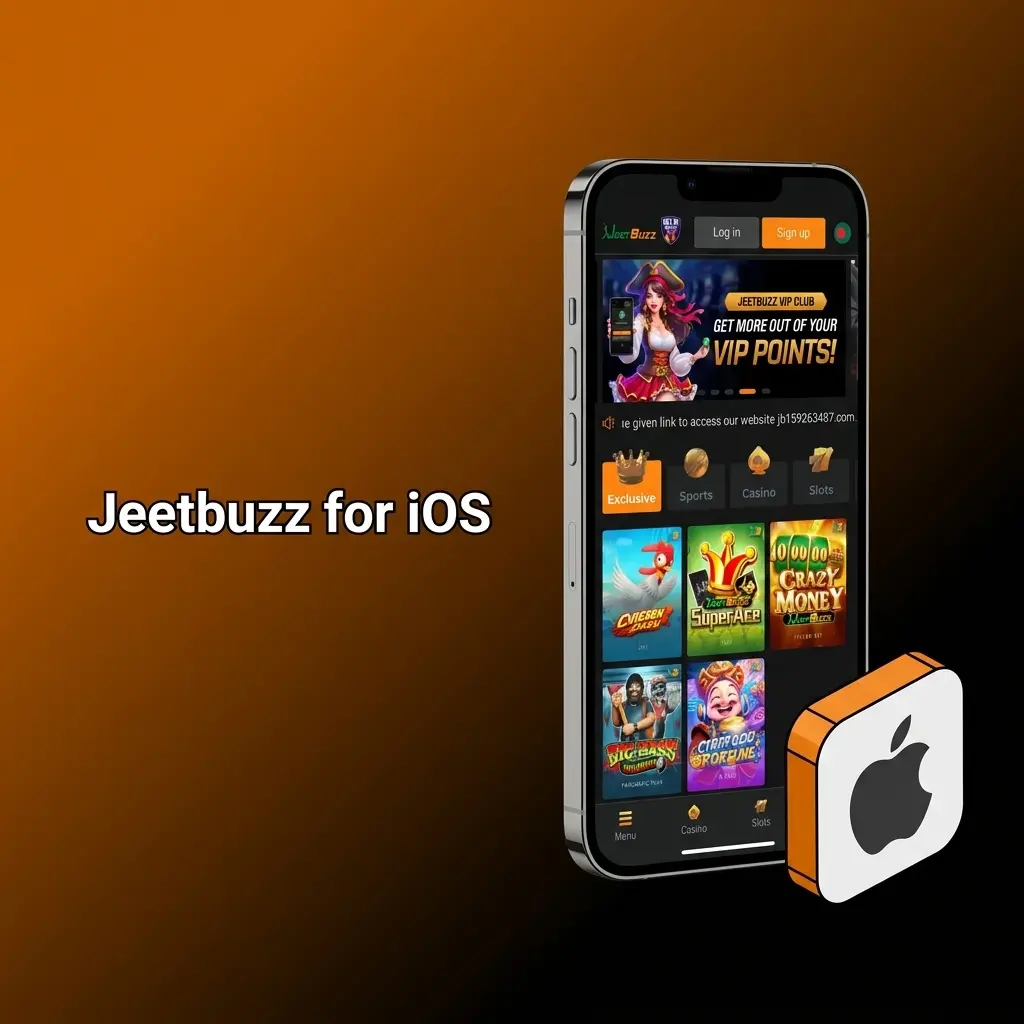 Jeetbuzz iOS app guide showing steps to add the mobile site shortcut to iPhone home screen via Safari