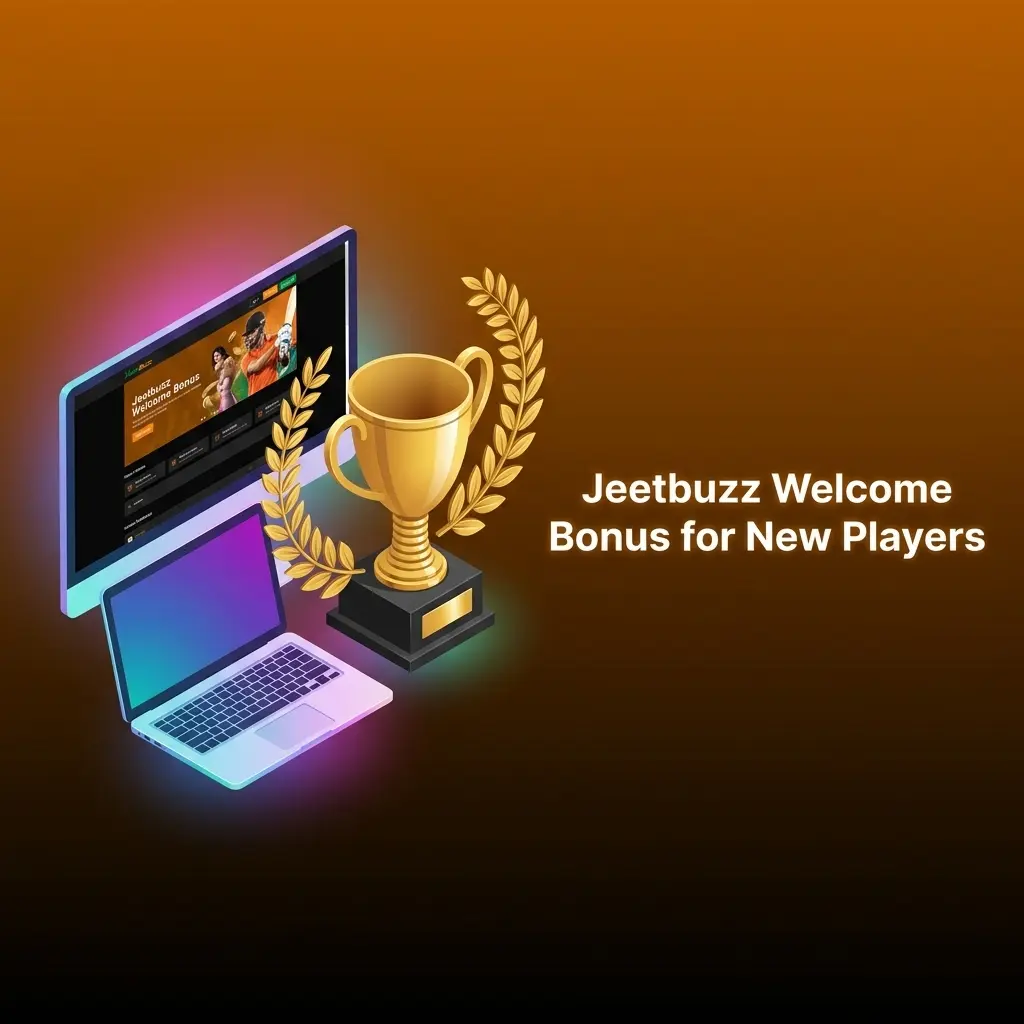 Jeetbuzz welcome bonus table showing 7 Lucky Spins, 25% Cashback, and 50% Sports Refund for new players